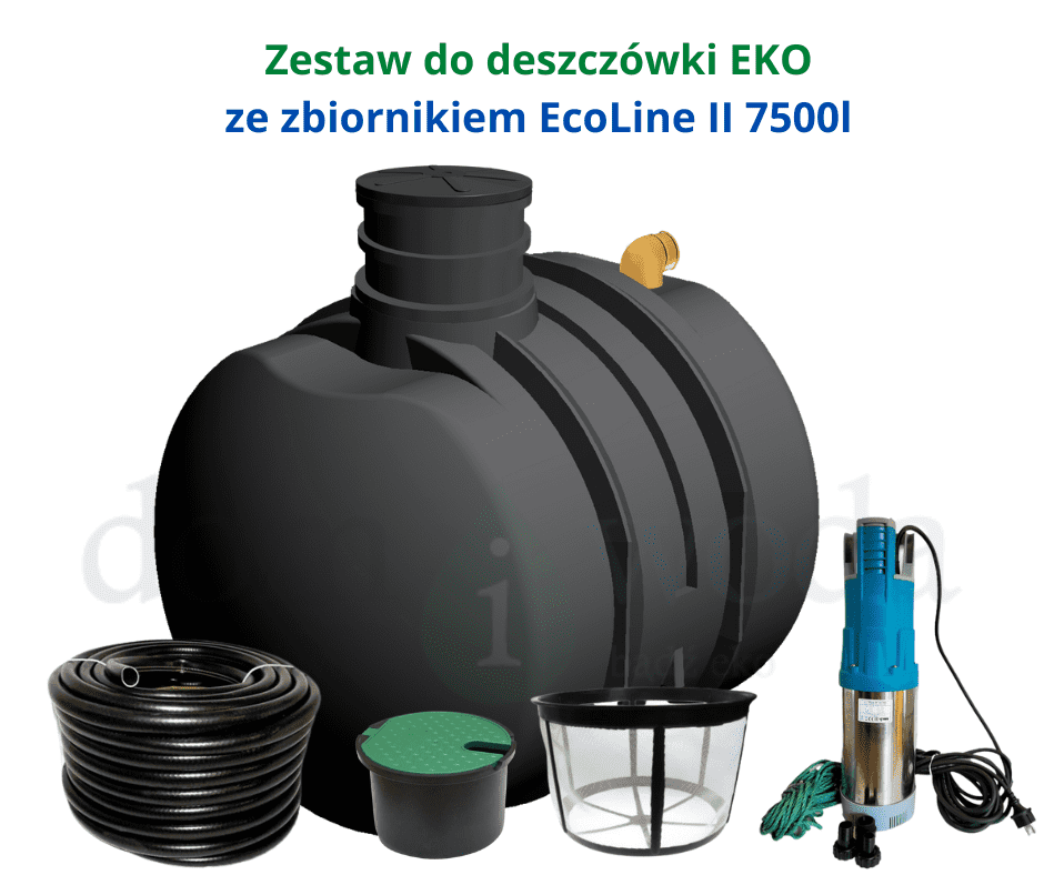 Zestaw do deszczówki EKO ze zbiornikiem EcoLine II 7500l - 7,5m3