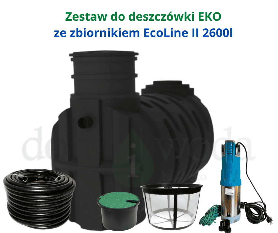 Zestaw do deszczówki EKO ze zbiornikiem EcoLine II 2600l