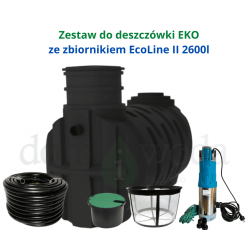 Zestaw do deszczówki EKO ze zbiornikiem EcoLine II 2600l