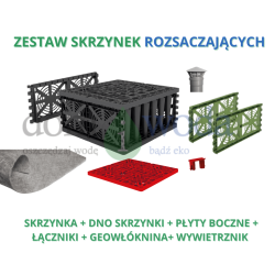 Zestaw skrzynek rozsączających EcoBloc 24 szt. na 450 m2 dachu